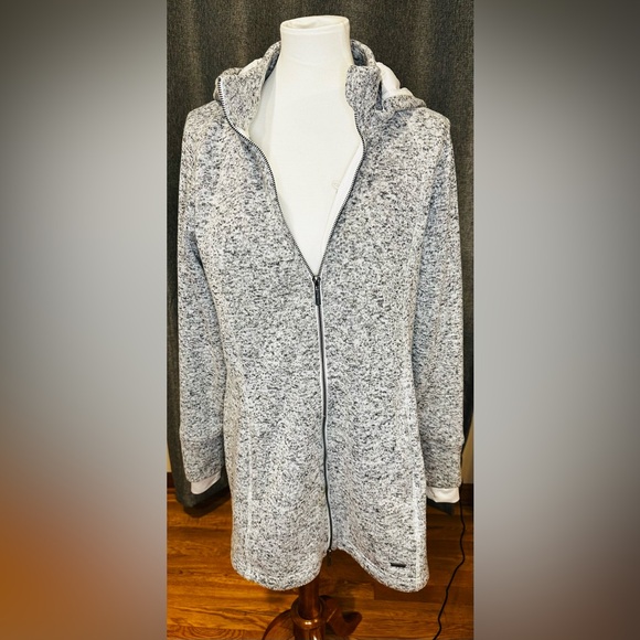 Kyodan Jackets & Blazers - Freedom Trail by Kyodan Gray Knit Fleece Zip-Up Hooded Jacket – Size XL